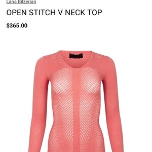 WHITE Open Stitch V Neck Top